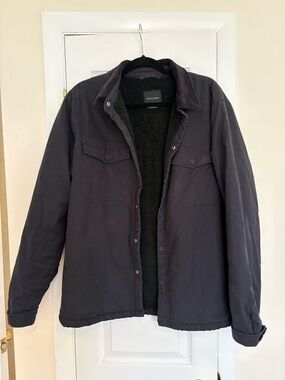 Cotton On Black Sherpa-Lined Field Jacket, Size L